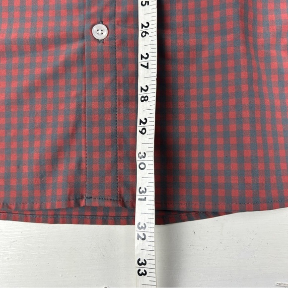 Mizzen+Main Leeward Shirt Mens Large Trim Red Gray Check Long Sleeve - Picture 5 of 6